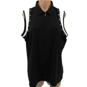 Not for sale-----EP Pro Tour Tech Black White Top XXL Grommet Polo Collar